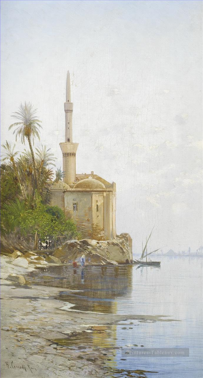 sur les rives du Nil 2 Hermann David Salomon Corrodi paysage orientaliste Peintures à l'huile